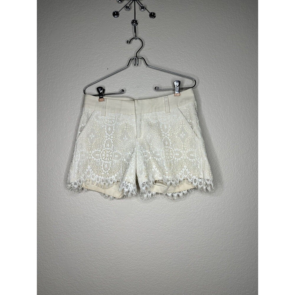 Julie Haus Designer Anthropologie Women's Cream Crochet shorts  Sz 2